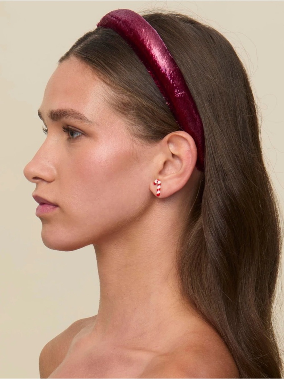 Lele Sadoughi Charlotte Liquid Velvet Headband Tapestry Red